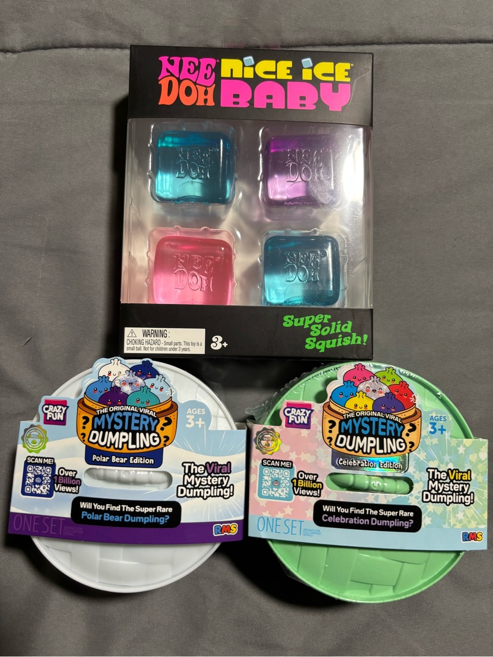 Nice ice Baby Nee Doh 4 pack & 2 Mystery Dumplings Polar Bear-Celebration Set